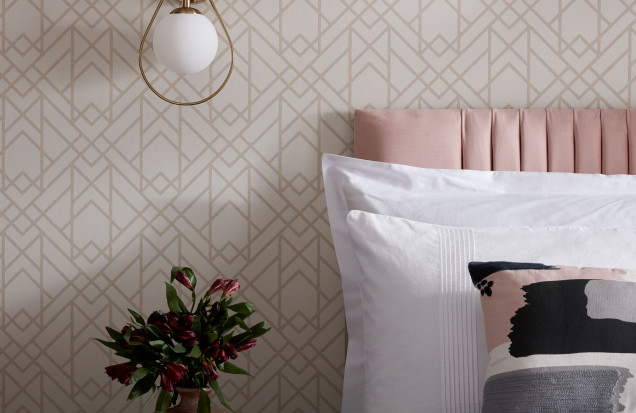 Tapet Metro, Sand Neutral Luxury Geometric, 1838 Wallcoverings, 5.3mp / rola