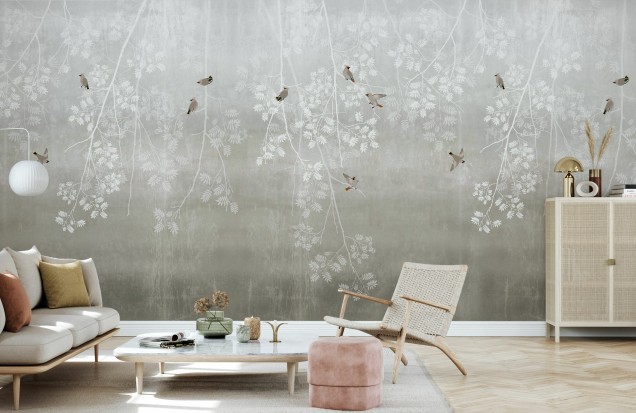 Tapet Bohemian Birds Beige | Decoratiuni interioare elegante