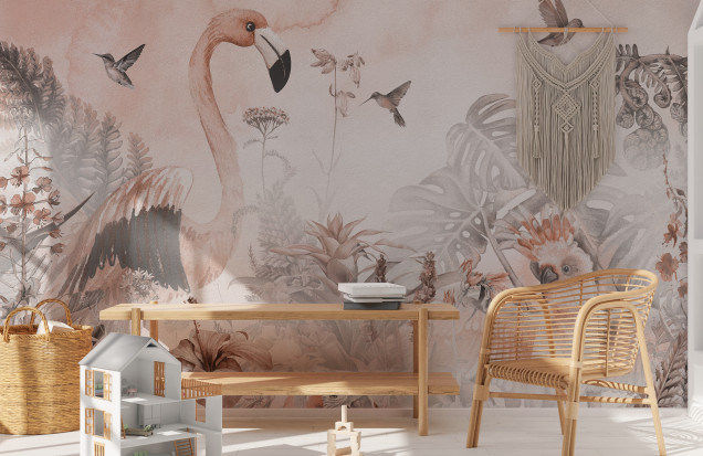 Fototapet Giant Flamingo, Peach, Photowall