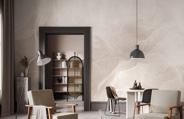 Marble Breeze Blush - Wallpaper cu design elegant