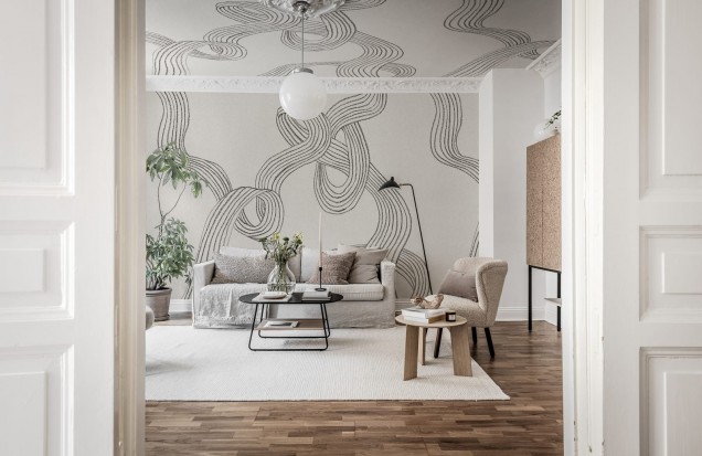 Tapet Modern cu Linii Grafice | Transformă-ți Casa