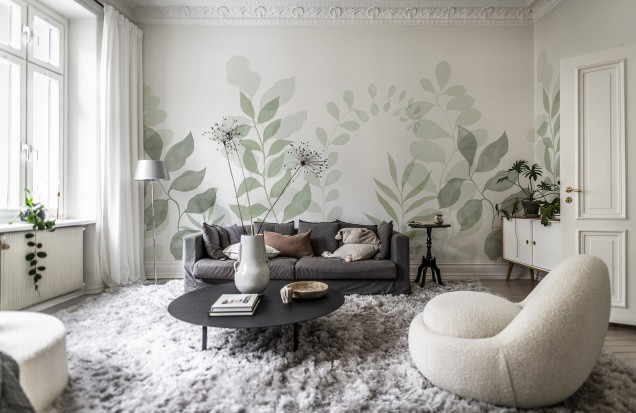 Fototapet verde: Eleganță naturală pentru casa ta