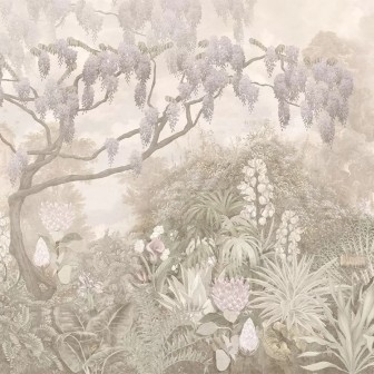 Tapet cu design glicină într-un living modern