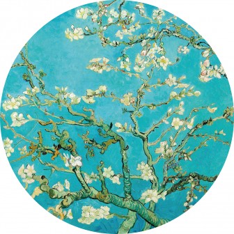 Fototapet rotund cu flori de migdal, diametru 142,5cm