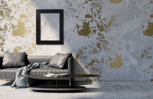 Wallpaper Beton Stannic Gold - YO2 Design