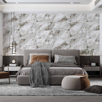 Panou decorativ autoadeziv imitație marmură PBM-42, 60 x 30 cm într-un dormitor modern