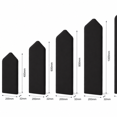 Panou tapițat negru cu design geometric Arrow