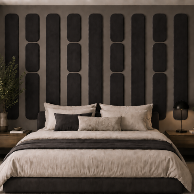 Panou tapițat Cvadrat, negru, Simply Wall Panels