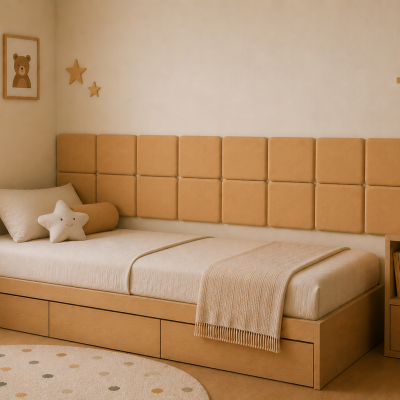 Panou tapițat Cvadrat, bej, Simply Wall Panels