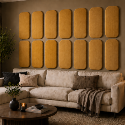 Panou tapițat Cvadrat, galben, Simply Wall Panels