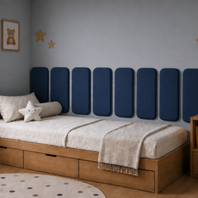 Panou tapițat Cvadrat, bleumarin, Simply Wall Panels