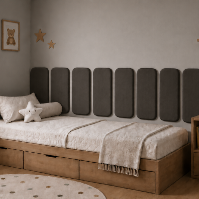 Panou tapițat Cvadrat, gri grafit, Simply Wall Panels