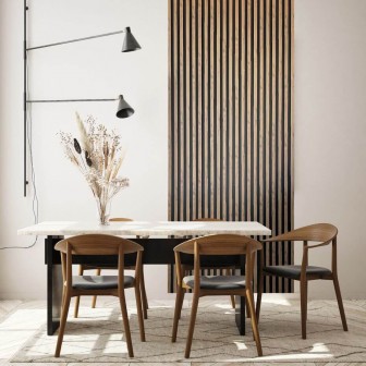 Tapet 3D cu aspect de lemn, cu un design modern și elegant.