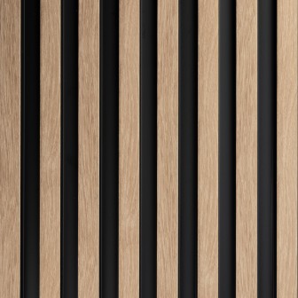 Panou decorativ riflat 3D Oak Gold într-un dormitor modern