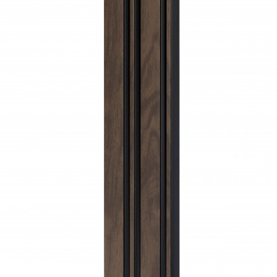 Profil stânga pentru riflaj decorativ 3D Milo, Walnut, 270x4.2cm, Lamelio