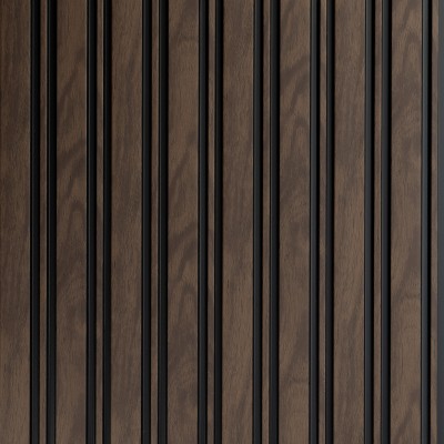 Riflaj decorativ 3D cu aspect de nuc într-un living elegant