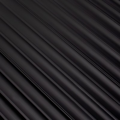 Panou decorativ riflat 3D negru într-un living modern