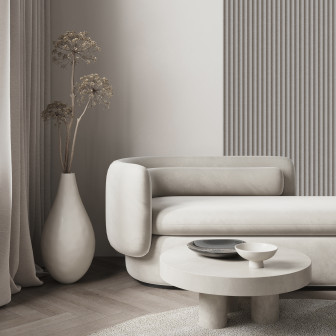 Panou decorativ riflat gri Stone Grey