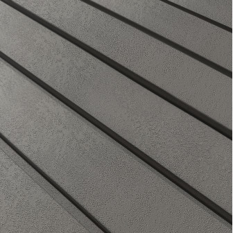 Panou decorativ riflat gri furtună într-un living modern