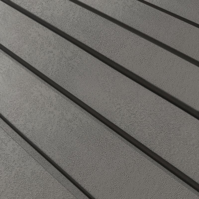 Profil decorativ riflat Roca Stormy Grey intr-un living modern