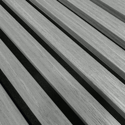 Riflaj decorativ MDF gri fonoabsorbant într-un dormitor modern