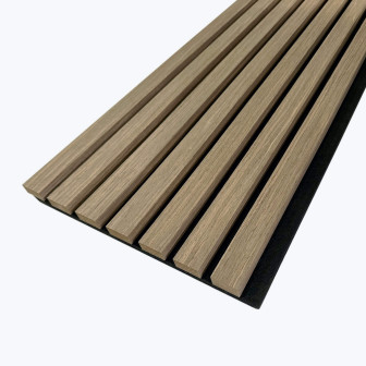 Profil dreapta pentru riflaj decorativ MDF, Rustic Oak, fonoabsorbant, 270x2.7cm, Lamelio