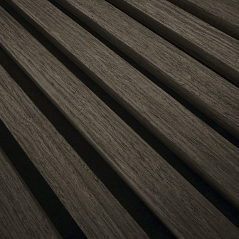 Panou decorativ riflat MDF, aspect nuc, într-un living modern