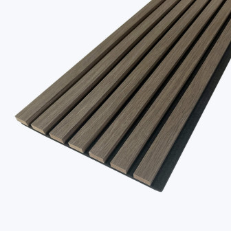 Profil dreapta pentru riflaj decorativ MDF, Walnut, fonoabsorbant, 270x2.7cm, Lamelio