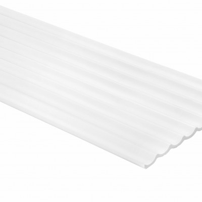 Panou decorativ riflat 3D alb
