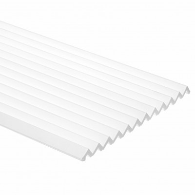 Panou decorativ riflat 3D alb