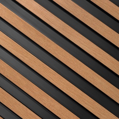 Panou decorativ riflat 3D cu aspect de stejar clasic