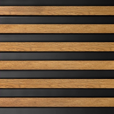 Panou decorativ riflat 3D, stejar natural