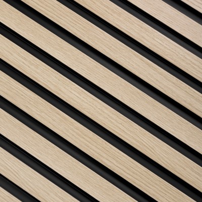 Panou decorativ riflat 3D, stejar deschis
