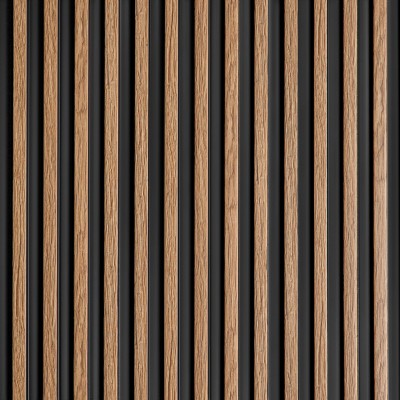 Panou decorativ riflat 3D, finisaj stejar clasic