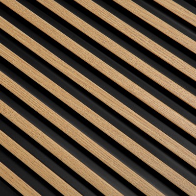 Panou decorativ 3D riflat cu aspect de stejar natural