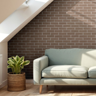 Panouri decorative tip cărămidă aparentă într-un living modern