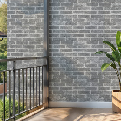 Panou decorativ cărămidă aparentă gri pe balcon