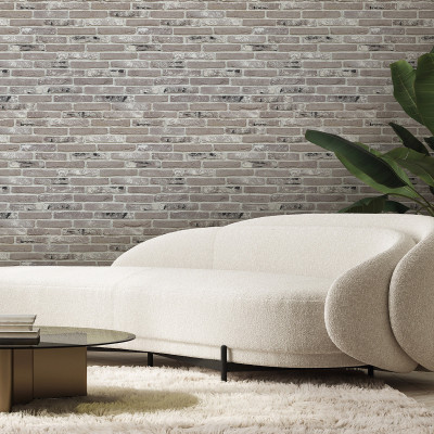 Panouri decorative cărămidă aparentă gri într-un living modern