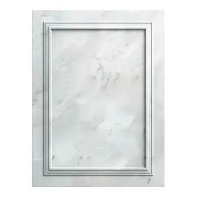 Panou MDF decorativ alb cu model de marmură și cadru sculptat