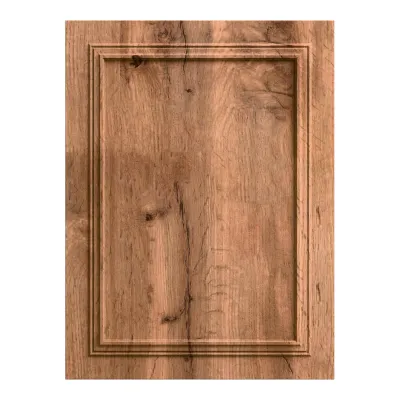 Panou decorativ MDF cu finisaj Wotan Oak, imitație lemn, cu cadru sculptat.