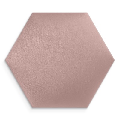 Dormitor cu panouri decorative tapițate hexagonale roz pe perete