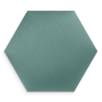 Panou tapițat hexagon catifelat, turcoaz, design interior modern