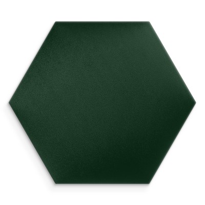 Panou tapițat hexagonal catifelat verde în dormitor