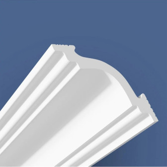 Cornișă decorativă albă pentru mascarea galeriei de perdele