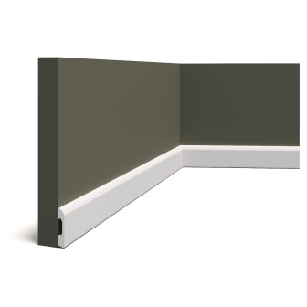 Plintă decorativă duropolimer albă, design modern