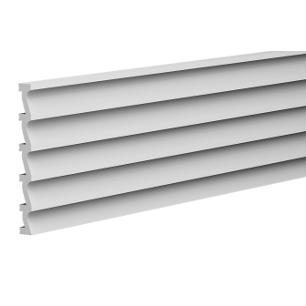 Panou decorativ 3D riflat, alb