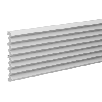 Panou decorativ riflat 3D alb