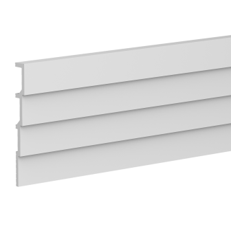 Panou decorativ riflat alb, dimensiuni 2.8 x 24 x 280 cm