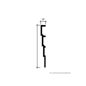 Panou decorativ riflat alb, dimensiuni 2.8 x 24 x 280 cm