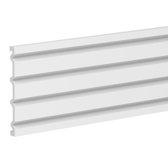 Panou decorativ riflat 3D alb